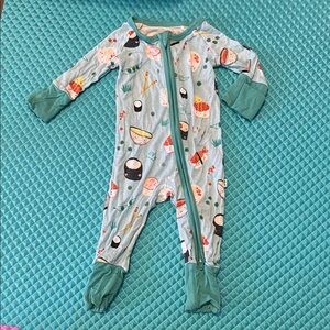 Little Sleepies Sushi Print NB zippy. RARE print.